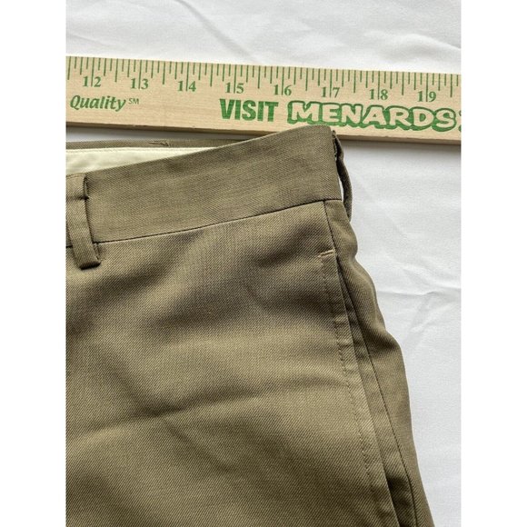 LL Bean Classic Fit Washable Year Round 100% Wool Pants Men Size 34 W Khaki Tan - Picture 9 of 11